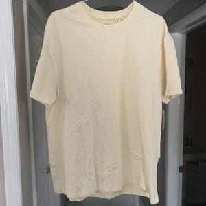 Essentials Boxy Logo cream tee